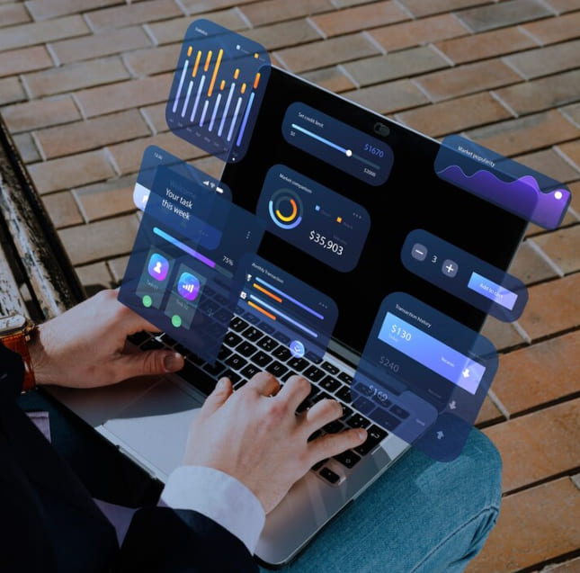 man checking a monitoring dashboard